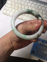 Load image into Gallery viewer, 60.5mm Type A 100% Natural sunny green/light green/white/light purple chubby Jadeite Jade bangle BS129-4035
