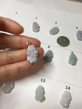 Load image into Gallery viewer, 100% natural type A light green purple white gray jadeite jade 3D PiXiu(貔貅) pendant group necklace PB260
