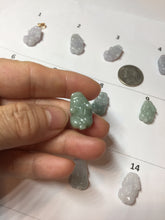 Load image into Gallery viewer, 100% natural type A light green purple white gray jadeite jade 3D PiXiu(貔貅) pendant group necklace PB260

