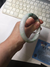 Load image into Gallery viewer, 60.5mm Type A 100% Natural sunny green/light green/white/light purple chubby Jadeite Jade bangle BS129-4035
