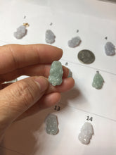 Load image into Gallery viewer, 100% natural type A light green purple white gray jadeite jade 3D PiXiu(貔貅) pendant group necklace PB260
