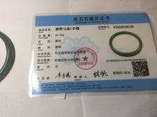 Load image into Gallery viewer, 55.5mm Certified Type A 100% Natural dark green/blue/gray Guatemala slim round cut Jadeite bangle PH172-8138
