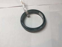 Load image into Gallery viewer, 49mm Certified Type A 100% Natural icy watery deep sea green/blue/gray/white oval Guatemala Jadeite bangle F124-2262
