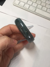 Load image into Gallery viewer, 49mm Certified Type A 100% Natural icy watery deep sea green/blue/gray/white oval Guatemala Jadeite bangle F124-2262

