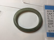 Load image into Gallery viewer, 52mm certified type A 100% Natural oily dark green/gray/black(油青) oval Jadeite jade bangle PF35-5468
