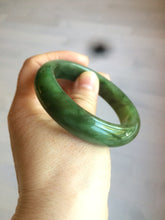 Load image into Gallery viewer, 52.7mm 100% Natural dark green/black nephrite Jade (碧玉) bangle HF36
