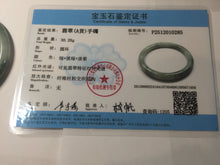 Load image into Gallery viewer, 54.5mm Certified Type A 100% Natural green round cut jadeite Jade bangle PJ36-0285
