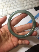 Load image into Gallery viewer, 59.8mm Certified Type A 100% Natural oily dark green(老油青) gray black round cut Jadeite Jade bangle BH110-0696
