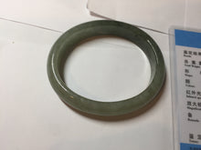 Load image into Gallery viewer, 52mm certified type A 100% Natural oily dark green/gray/black(油青) oval Jadeite jade bangle PF35-5468
