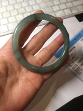 Load image into Gallery viewer, 59.8mm Certified Type A 100% Natural oily dark green(老油青) gray black round cut Jadeite Jade bangle BH110-0696
