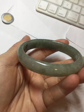 Load image into Gallery viewer, 52mm certified type A 100% Natural oily dark green/gray/black(油青) oval Jadeite jade bangle PF35-5468

