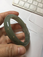 Load image into Gallery viewer, 52mm certified type A 100% Natural oily dark green/gray/black(油青) oval Jadeite jade bangle PF35-5468
