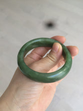 Load image into Gallery viewer, 52.7mm 100% Natural dark green/black nephrite Jade (碧玉) bangle HF36
