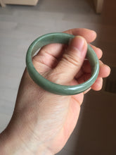 Load image into Gallery viewer, 53mm Certified 100% Natural Type A Dark Green Gray Black (老油青) Thin Jadeite Jade Bangle PC216-6222
