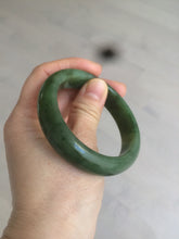 Load image into Gallery viewer, 52.7mm 100% Natural dark green/black nephrite Jade (碧玉) bangle HF36
