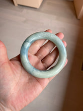 Load image into Gallery viewer, 52.8mm 100% natural blue/white Quartzite (Shetaicui jade) Blue sky and white clouds chubby round cut bangle SY27
