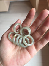 Load image into Gallery viewer, Size 4 1/2 -8 1/2 100% natural type A icy watery light green yellow gray black jadeite jade band ring PC226
