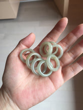 Load image into Gallery viewer, Size 4 1/2 -8 1/2 100% natural type A icy watery light green yellow gray black jadeite jade band ring PC226
