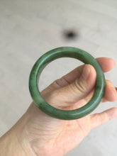 Load image into Gallery viewer, 52.7mm 100% Natural dark green/black nephrite Jade (碧玉) bangle HF36
