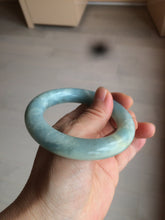 Load image into Gallery viewer, 52.8mm 100% natural blue/white Quartzite (Shetaicui jade) Blue sky and white clouds chubby round cut bangle SY27
