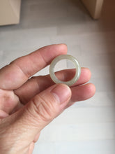 Load image into Gallery viewer, Size 4 1/2 -8 1/2 100% natural type A icy watery light green yellow gray black jadeite jade band ring PC226

