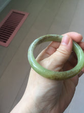 Load image into Gallery viewer, 55.5mm Certified Type A 100% Natural green yellow/sugar brown flying dandelions nephrite Jade bangle HN54-0476
