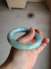 Load image into Gallery viewer, 52.8mm 100% natural blue/white Quartzite (Shetaicui jade) Blue sky and white clouds chubby round cut bangle SY27
