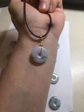 Load image into Gallery viewer, 18mm Type A 100% Natural green/purple/white Jadeite Jade safety Guardian donut Pendant group m99
