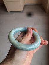 Load image into Gallery viewer, 52.8mm 100% natural blue/white Quartzite (Shetaicui jade) Blue sky and white clouds chubby round cut bangle SY27

