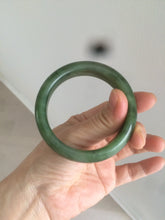 Load image into Gallery viewer, 52.7mm 100% Natural dark green/black nephrite Jade (碧玉) bangle HF36
