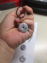 Load image into Gallery viewer, 18mm Type A 100% Natural green/purple/white Jadeite Jade safety Guardian donut Pendant group m99
