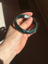 Load image into Gallery viewer, 55.5mm Certified Type A 100% Natural deep sea green/blue/gray/white Guatemala Jadeite bangle PC35-8521
