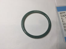 Load image into Gallery viewer, 55.7mm Certified Type A 100% Natural dark green/blue/gray Guatemala slim round cut Jadeite bangle PH174-8132
