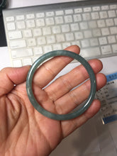 Load image into Gallery viewer, 55.7mm Certified Type A 100% Natural dark green/blue/gray Guatemala slim round cut Jadeite bangle PH174-8132
