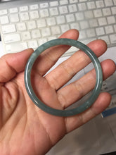 Load image into Gallery viewer, 55.7mm Certified Type A 100% Natural dark green/blue/gray Guatemala slim round cut Jadeite bangle PH174-8132
