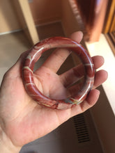 Load image into Gallery viewer, 58.3mm 100% natural red jasper stone(红碧玉,鸡血石) round cut bangle SY117
