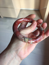 Load image into Gallery viewer, 58.3mm 100% natural red jasper stone(红碧玉,鸡血石) round cut bangle SY117
