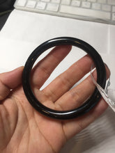 Load image into Gallery viewer, 60.7mm 100% Natural dark green/black meteorite Stellar Night sky slim round cut nephrite bangle HT111-8248
