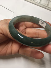 Load image into Gallery viewer, 58mm Certified type A 100% Natural oily dark green gray black(老油青) Jadeite bangle PE24-(2874)
