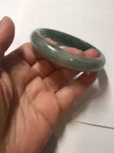 Load image into Gallery viewer, 58mm Certified type A 100% Natural oily dark green gray black(老油青) Jadeite bangle PE24-(2874)
