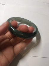 Load image into Gallery viewer, 58mm Certified type A 100% Natural oily dark green gray black(老油青) Jadeite bangle PE24-(2874)
