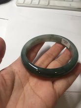 Load image into Gallery viewer, 58mm Certified type A 100% Natural oily dark green gray black(老油青) Jadeite bangle PE24-(2874)
