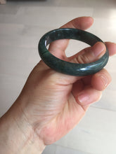 Load image into Gallery viewer, 55.5mm Certified Type A 100% Natural deep sea green/blue/gray/white Guatemala Jadeite bangle PC35-8521
