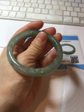 Load image into Gallery viewer, 卖了 57.3mm certified type A 100% Natural icy watery dark green/gray/black Jadeite jade bangle PF36-5471
