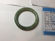 Load image into Gallery viewer, 51.6mm Certified type A 100% Natural dark green/gray round cut Jadeite bangle PF37-5469
