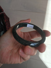 Load image into Gallery viewer, 55.5mm Certified Type A 100% Natural deep sea green/blue/gray/white Guatemala Jadeite bangle PC24-8528
