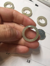 Load image into Gallery viewer, Size 4 1/2 -8 1/2 100% natural type A icy watery light green yellow gray black jadeite jade band ring PC226
