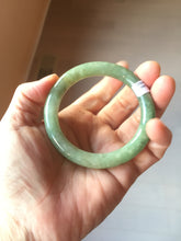 Load image into Gallery viewer, 51.6mm Certified type A 100% Natural dark green/gray round cut Jadeite bangle PF37-5469
