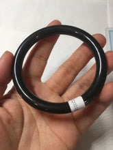 Load image into Gallery viewer, 58.4mm 100% Natural dark green/black meteorite Stellar Night sky slim round cut nephrite bangle HT113-8249
