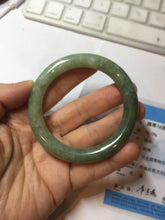 Load image into Gallery viewer, 51.6mm Certified type A 100% Natural dark green/gray round cut Jadeite bangle PF37-5469
